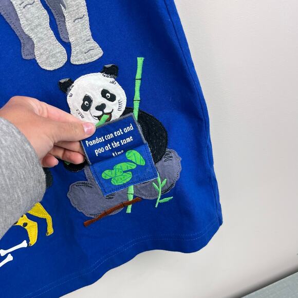 Mini Boden Educational Flap T-shirt Brilliant Blue Animal Poo 8-9 - Picture 5 of 7